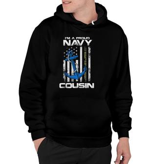 Proud Navy Cousin American Flag Vintage Hoodie | Mazezy