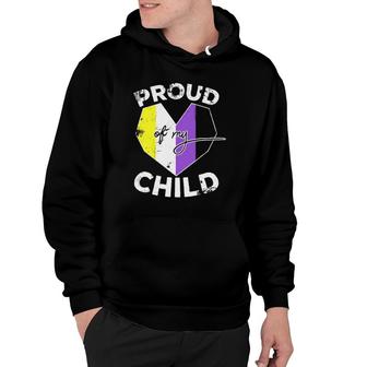 Proud Of My Nonbinary Child Non Binary Pride Flag Dad Mom Hoodie | Mazezy