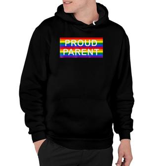 Proud Parent Lgbt Rainbow Flag Mom Dad Hoodie | Mazezy