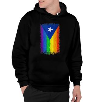 Puerto Rican Gay Pride Flag Rainbow Gay Pride Hoodie | Mazezy