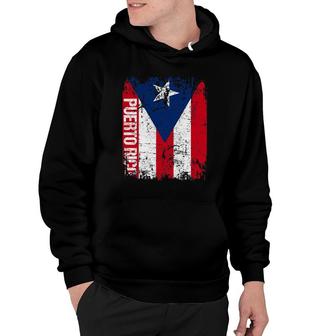 Puerto Rico Vintage Flag White Red Blue Puerto Rico Hoodie | Mazezy