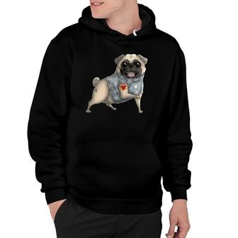 Pug I Love Mom Tattoo Dog Funny Mother's Day Gift Hoodie | Mazezy