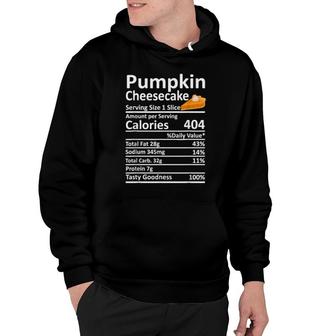 Pumpkin Cheesecake Nutrition Food Facts Thanksgiving Xmas Hoodie | Mazezy