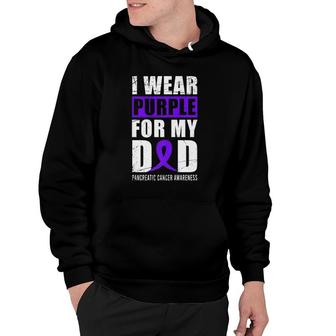 Purple Ribbon Cancer Warrior Dad Pancreatic Cancer Awareness Hoodie | Mazezy