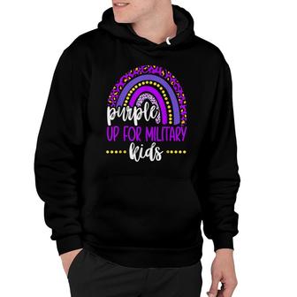 Purple Up For Military Kids Rainbow Military Child Month Hoodie - Seseable