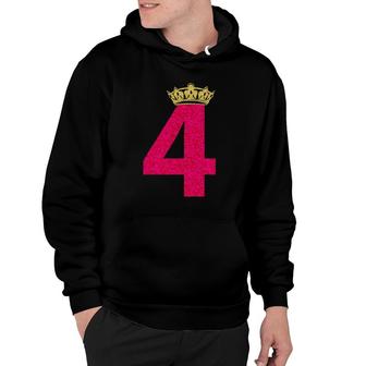 Queen Crown Birthday Girls 4Th Party 4 Years Old Hoodie | Mazezy AU