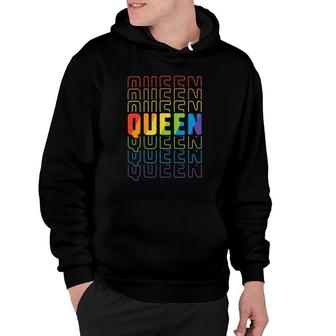 Queen Lgbt Pride Rainbow Flag Parade Ally Rally March Women Hoodie | Mazezy