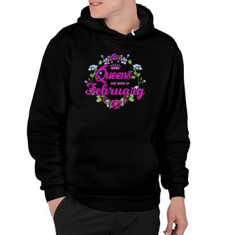 Queens Are Born In February Birthday Gift For Women Hoodie | Mazezy