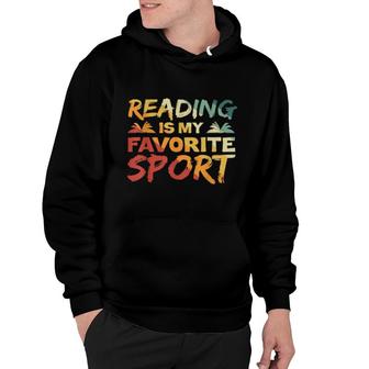 Reading Is My Favorite Sport Vintage Retro Book Hoodie | Mazezy