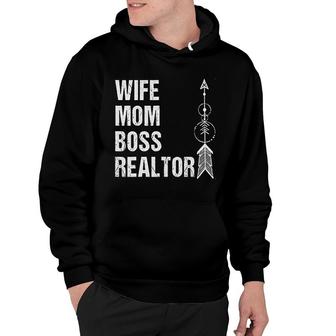 Realtor Mom Wife Mom Boss Realtor Funny Hoodie | Mazezy