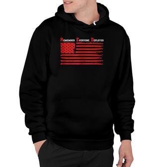 RED Flag Remember Everyone Deployed - Support The Troops Hoodie | Mazezy