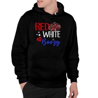 Red White & Boozy 4Th Of July Usa Jesus Patriotic American Hoodie | Mazezy