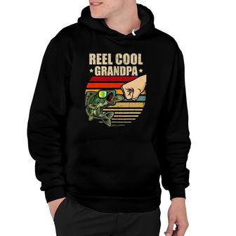 Reel Cool Grandpa Retro Fishing Father's Day Gift Fist Bump Hoodie | Mazezy