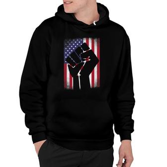 Resist Distressed Usa Flag - Raised Fist With American Flag Hoodie | Mazezy