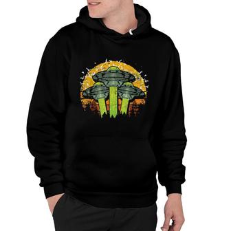 Retro Alien Abduction Outer Space Extraterrestrial Ufo Hoodie | Mazezy