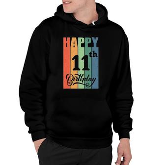 Retro Birthday Gift For 11 Years Old Happy 11Th Birthday Hoodie | Mazezy CA