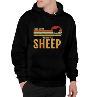 Retro Farmer Sheep Just A Boy Who Loves Sheep Hoodie | Mazezy