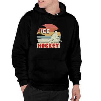 Retro Ice Hockey Player Funny Hockey Fan Hoodie | Mazezy