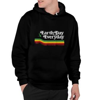 Retro Vintage Earth Day Everyday Rainbow Pine Tree Earth Day Hoodie | Mazezy