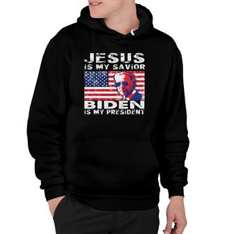 Retro Vintage Gift Jesus Is My Savior Biden Is My President Hoodie