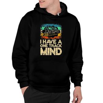 Retro Vintage I Have A One Track Mind Trains Tee Hoodie | Mazezy