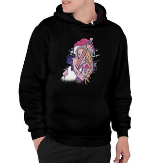 Rock And Roll Girl Guitar Hoodie | Mazezy