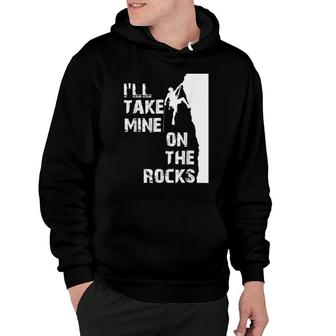 Rock Climbing On The Rocks Ice Drink Wall Climbing Hoodie | Mazezy