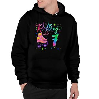 Rolling Into 7 Years Old Birthday Roller Skate Hoodie | Mazezy