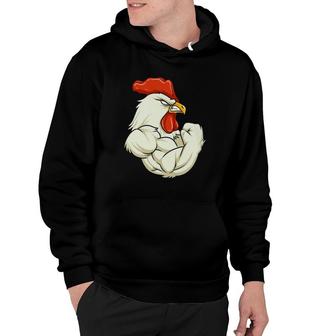 Rooster At The Gym Swole Workout Funny Gift Hoodie | Mazezy