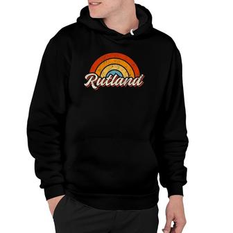 Rutland Massachusetts Ma Vintage Rainbow Retro 70S Hoodie | Mazezy