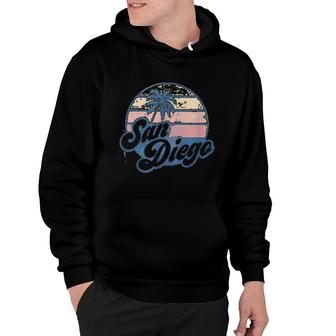 San Diego California Ca Vintage 70s Retro Surfer Hoodie - Thegiftio UK