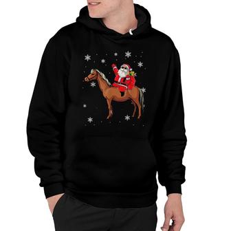 Santa Claus Riding Horse Pajama Christmas Hoodie | Mazezy