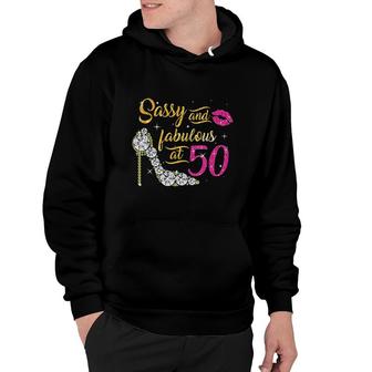 Sassy And Fabulous At 50 Years Old 50th Birthday Shoes Lips Gift Hoodie - Seseable
