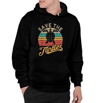 Save The Turtles Animal Rights Sea Turtle Retro Style Gift Hoodie | Mazezy