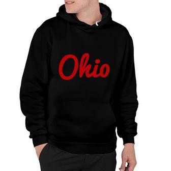 Script Ohio Hoodie State Of Ohio Hooded Red Graphic Hoodie - Thegiftio