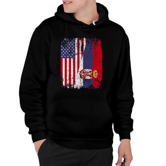 Serbian Roots Half American Flag Usa Serbia Flag Hoodie | Mazezy