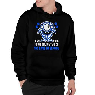 Shark Eye Survived 100 Day Of School Gift Kids & Teachers Hoodie | Mazezy