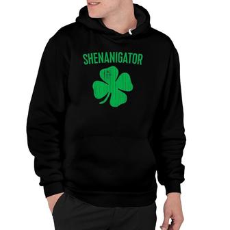 Shenanigator Saint Patrick's Day Green Shamrock Hoodie | Mazezy