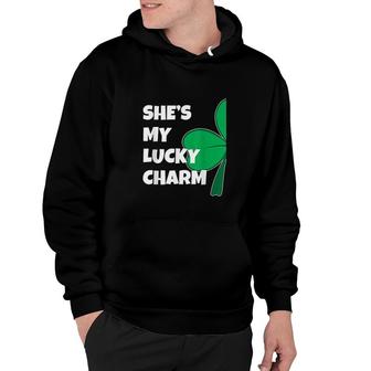 Shes My Lucky Charm Funny Couple Hoodie - Thegiftio UK
