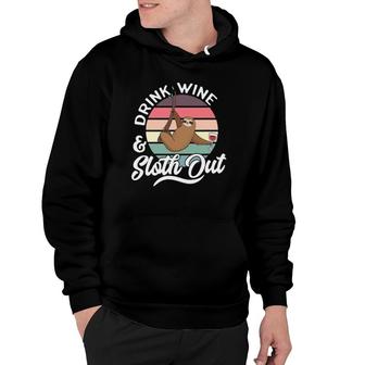 Sloth Women Mothers Day Funny Graphic Tees Wine Gift Hoodie | Mazezy