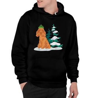Snowy Winter Animal Dog Cute Pet Dog Owner Poodle Hoodie | Mazezy