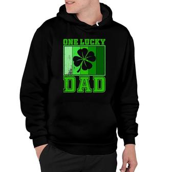 St Patrick's Day One Lucky Dad Vintage Father Gift Hoodie | Mazezy