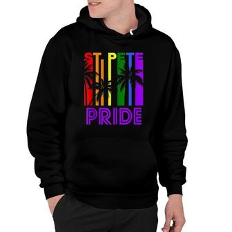 St Pete Pride Gay Pride Lgbtq Rainbow Palm Trees Hoodie | Mazezy