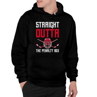 Straight Outta The Penalty Box Funny Goal Keeper Ice Hockey Hoodie | Mazezy