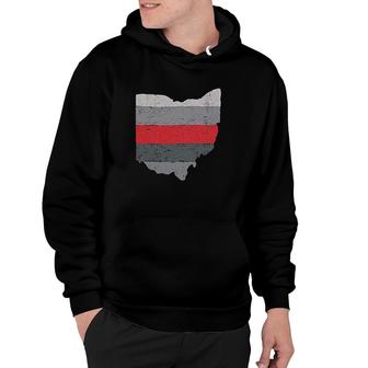 Striped State Of Ohio Hoodie | Mazezy