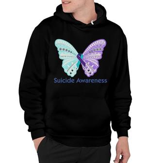 Suicide Awareness Butterfly Ribbon Suicide Prevention Hoodie - Thegiftio UK
