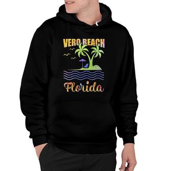 Summer Vacation Retro Sunset Florida Vero Beach Hoodie | Mazezy