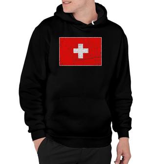 Switzerland Flag With Vintage Swiss National Colors Hoodie | Mazezy