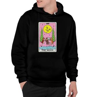 Tarot Card Crescent Moon And Cat Squad Graphic Hoodie | Mazezy