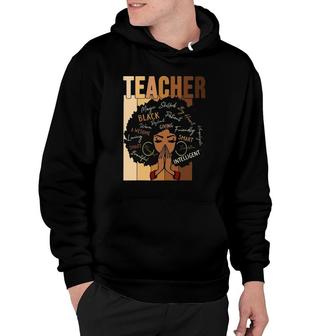Teacher Black Womens Afro African Black History Month Hoodie | Mazezy